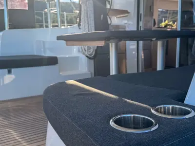 Deck of Maša, a Lagoon 43 catamaran at Seget Donji, Croatia