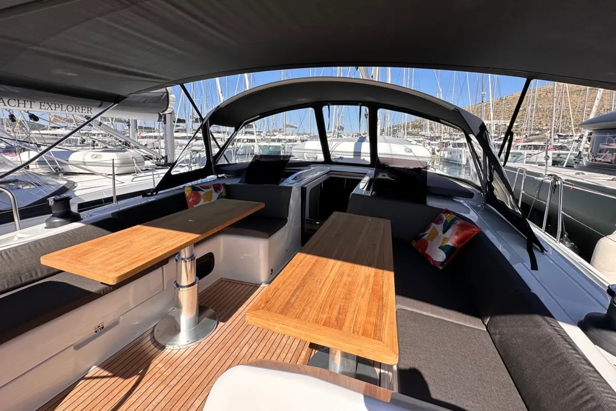 Deck of Maša, a Lagoon 43 catamaran at Seget Donji, Croatia
