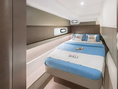 Cabin on Wow, a Bali Catspace catamaran at Capo d'Orlando, Italy