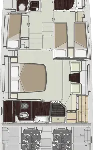 Floor plan of Sea Ya, a Azimut 66 motor yacht at Τροκαντερό, Greece