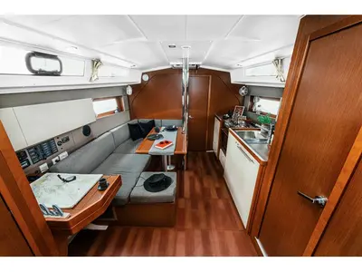 Salon of HAPPY, a Beneteau Oceanis 38 sailboat at Šibenik, Croatia