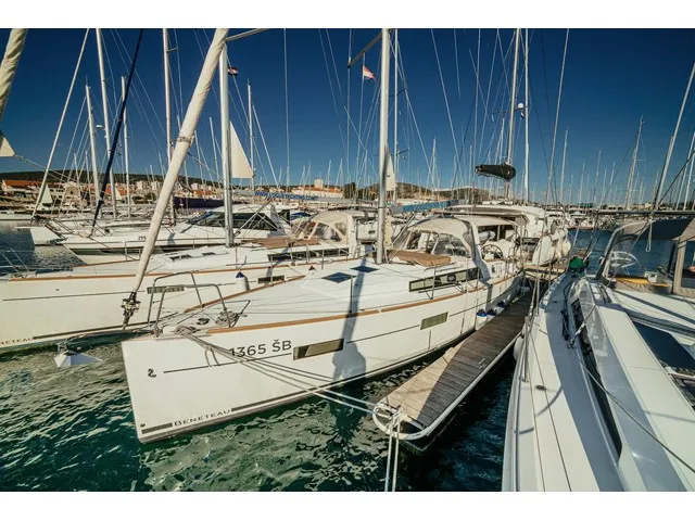 Exterior view of HAPPY, a Beneteau Oceanis 38 sailboat at Šibenik, Croatia