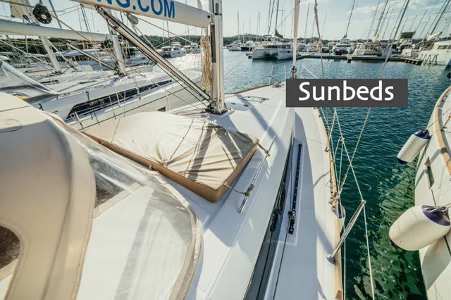 Deck of HAPPY, a Beneteau Oceanis 38 sailboat at Šibenik, Croatia
