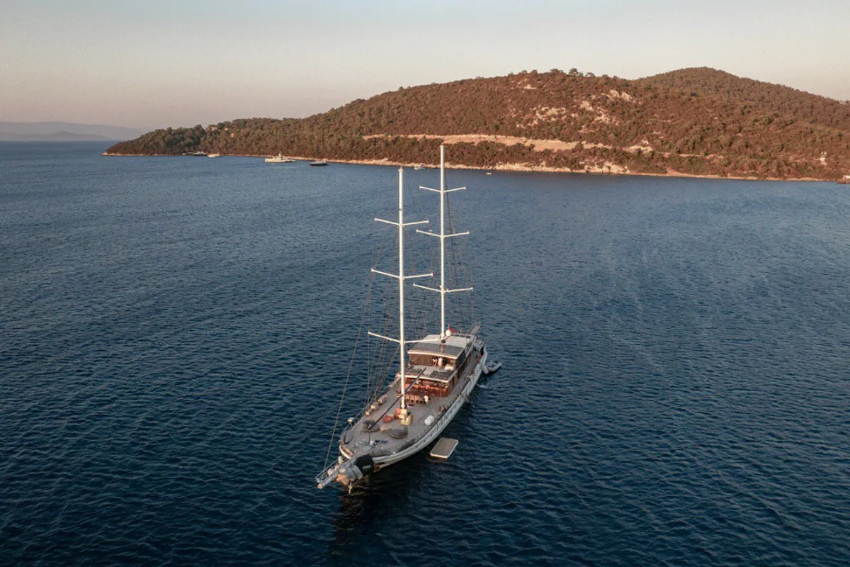 Exterior view of Caustic, a Custom Made Caustic sailboat at Bodrum, Turkey