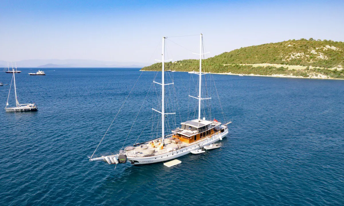 Exterior view of Caustic, a Custom Made Caustic sailboat at Bodrum, Turkey