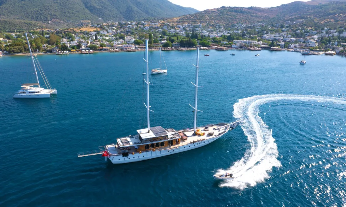 Exterior view of Caustic, a Custom Made Caustic sailboat at Bodrum, Turkey