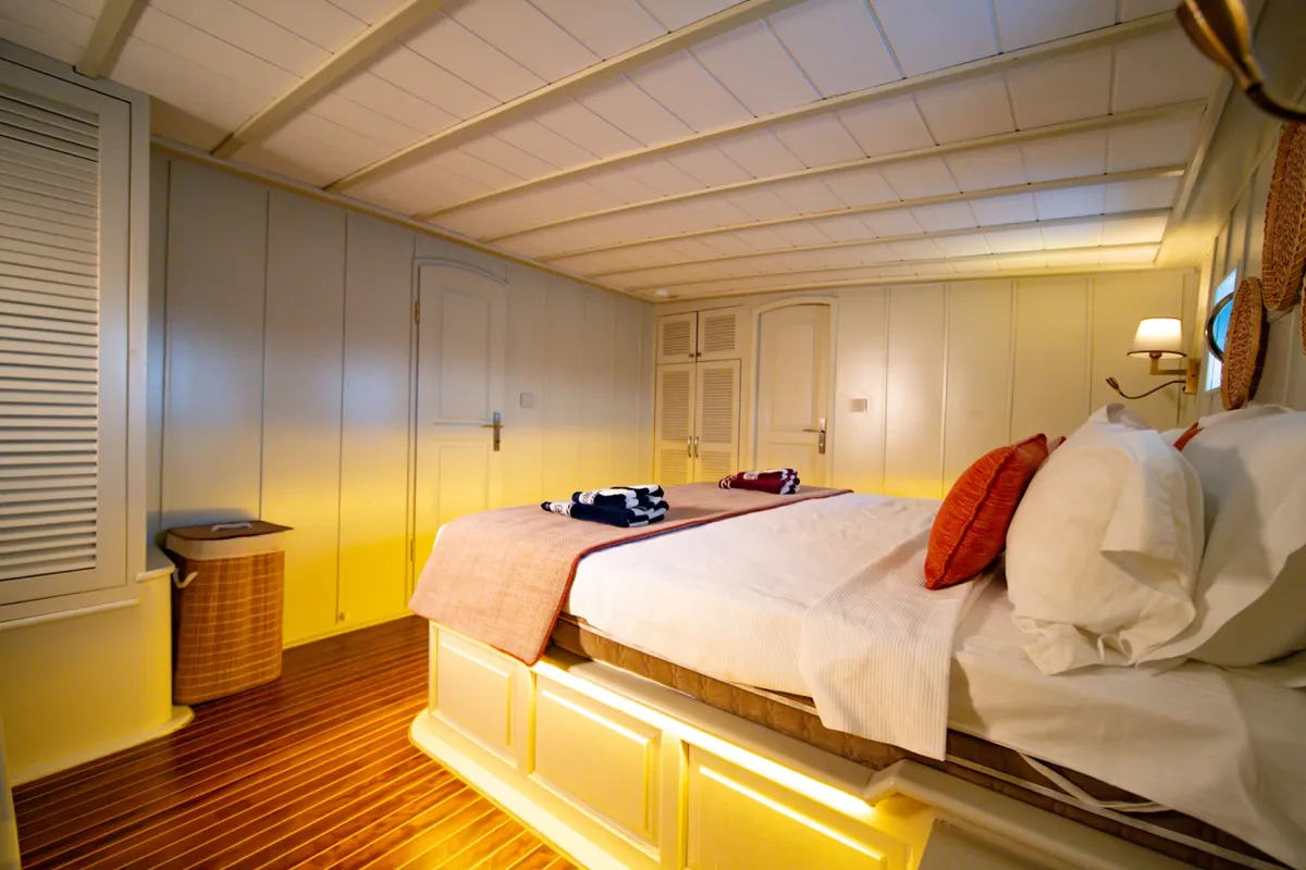 Cabin on Caustic, a Custom Made Caustic sailboat at Bodrum, Turkey