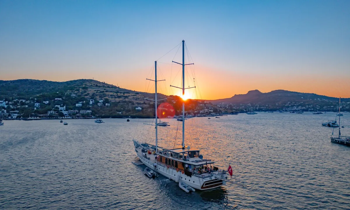 Exterior view of Caustic, a Custom Made Caustic sailboat at Bodrum, Turkey