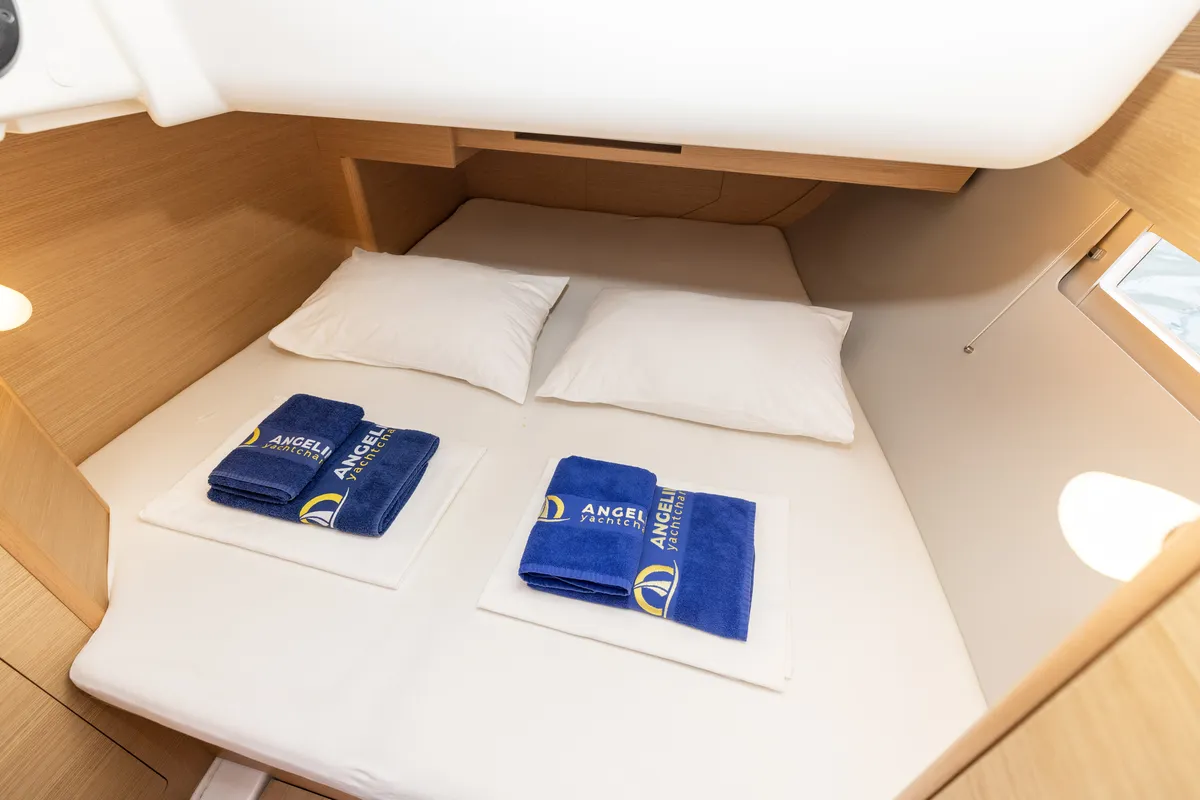 Cabin on Olmato, a Dufour 390 sailboat at Primošten, Croatia