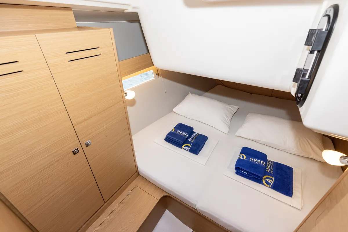 Cabin on Olmato, a Dufour 390 sailboat at Primošten, Croatia