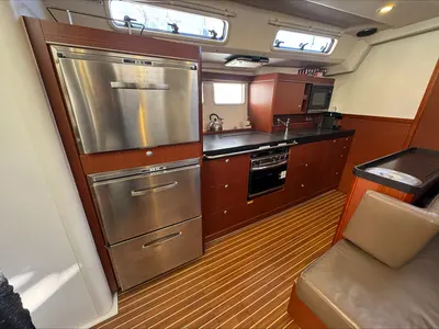 Galley of Team B, a Hanse 505 sailboat at Grimaud, France