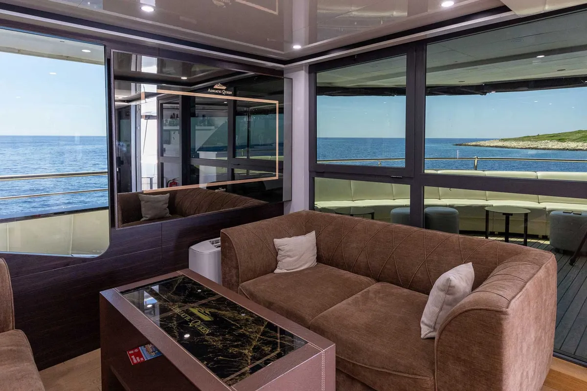 Salon of Premium +, a Gulet Power Catamaran catamaran at Split, Croatia