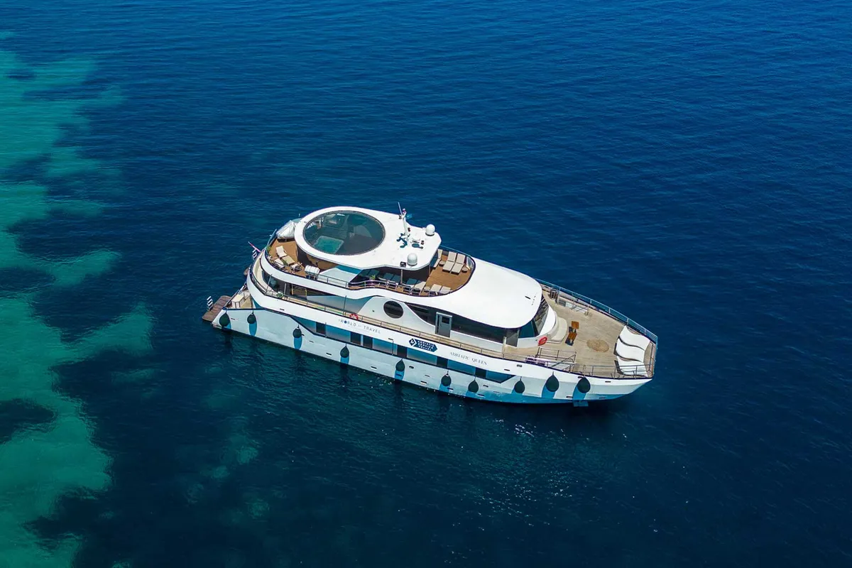 Exterior view of Premium +, a Gulet Power Catamaran catamaran at Split, Croatia