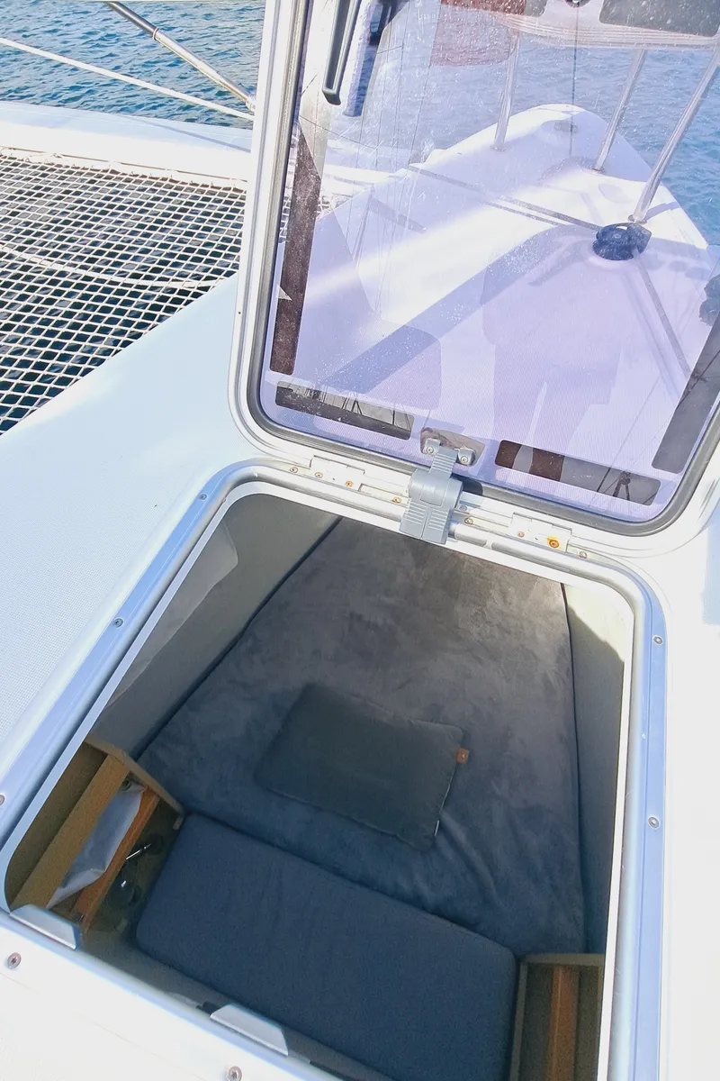 Cabin on Lluna, a Lagoon 450 catamaran at Sant Antoni de Portmany, Spain