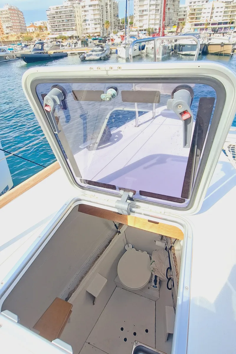Head on Lluna, a Lagoon 450 catamaran at Sant Antoni de Portmany, Spain