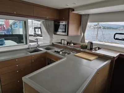 Galley of Elenya, a Lagoon 450 S catamaran at Općina Marina, Croatia