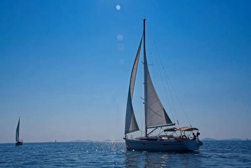 Exterior view of MH 72, a Bavaria Cruiser 41 sailboat at Murter, Croatia