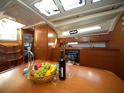 Galley of MH 72, a Bavaria Cruiser 41 sailboat at Murter, Croatia