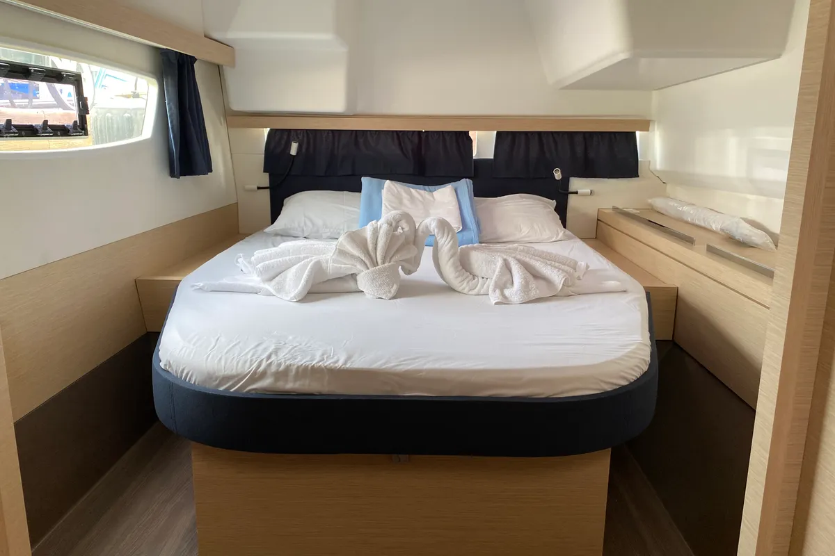 Cabin on Island Life, a Fountaine Pajot Lucia 40 catamaran at Road Town, British Virgin Islands