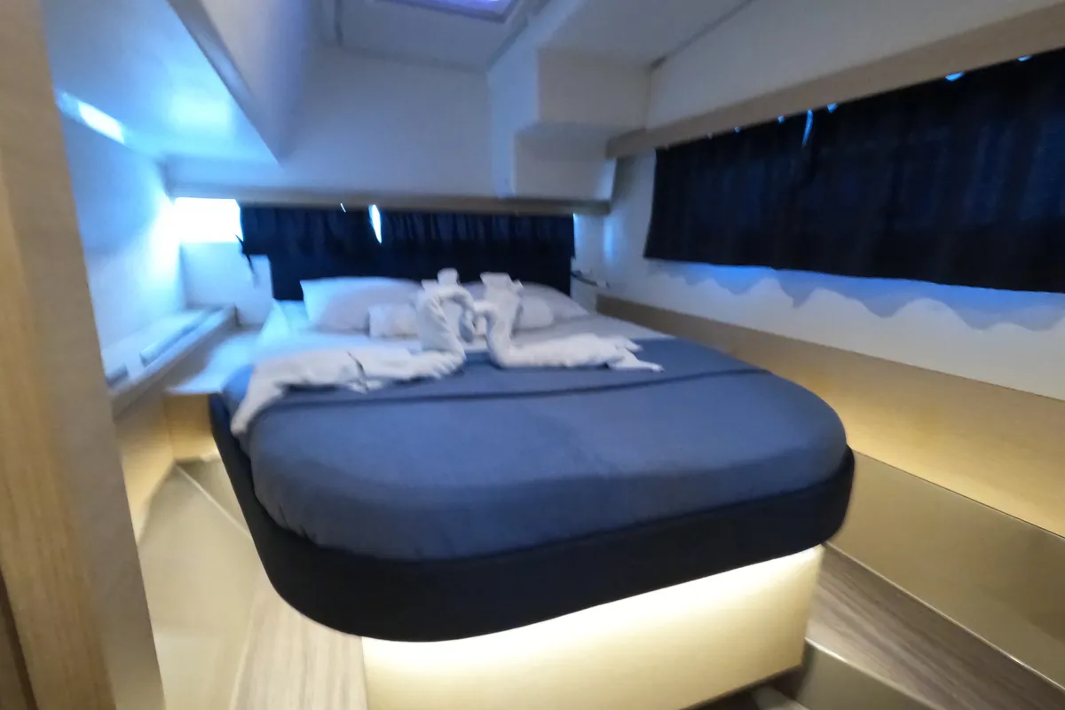 Cabin on Island Life, a Fountaine Pajot Lucia 40 catamaran at Road Town, British Virgin Islands