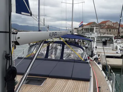 Deck of STYRIA, a D&D Kufner 50 sailboat at Punat, Croatia