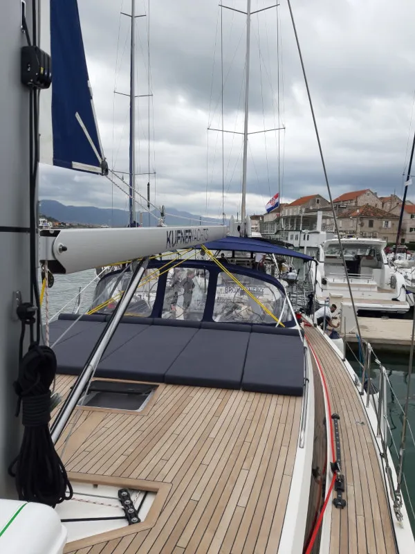 Deck of STYRIA, a D&D Kufner 50 sailboat at Punat, Croatia