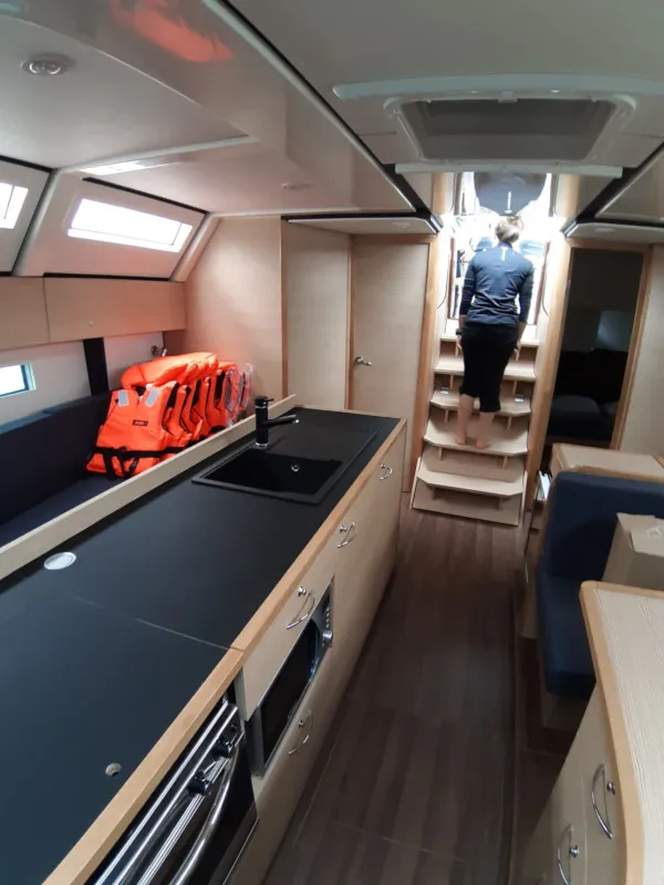Galley of STYRIA, a D&D Kufner 50 sailboat at Punat, Croatia