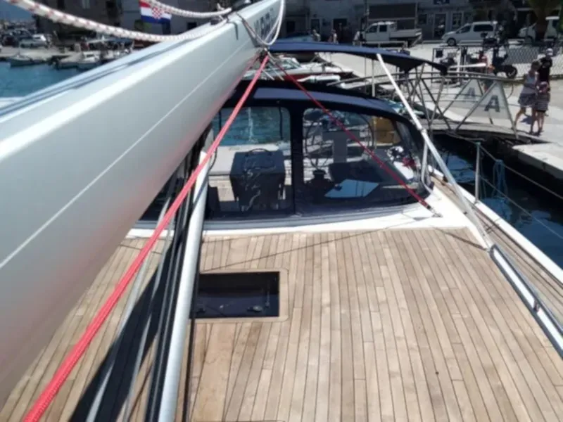 Deck of STYRIA, a D&D Kufner 50 sailboat at Punat, Croatia