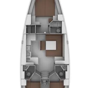 Floor plan of Patroklos, a Bavaria Cruiser 45 sailboat at Municipal Unit of Lefkada, Greece