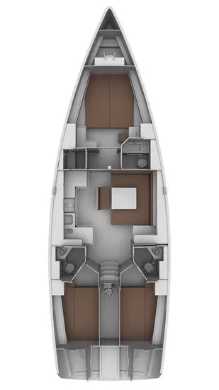 Floor plan of Patroklos, a Bavaria Cruiser 45 sailboat at Municipal Unit of Lefkada, Greece