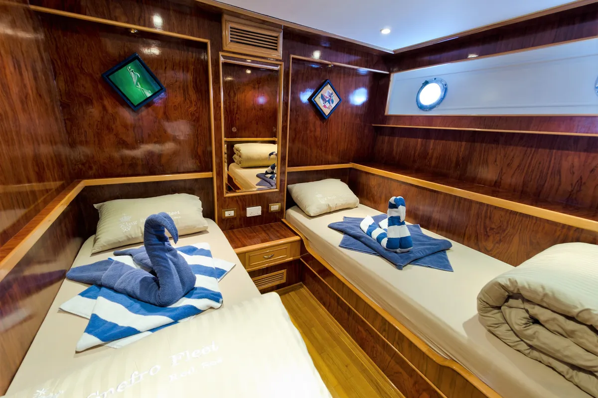 Cabin on Snefro Pearl, a Gulet Luxury Motor Yacht motor yacht at Sharm El Sheikh, Egypt