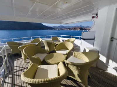 Deck of Snefro Pearl, a Gulet Luxury Motor Yacht motor yacht at Sharm El Sheikh, Egypt