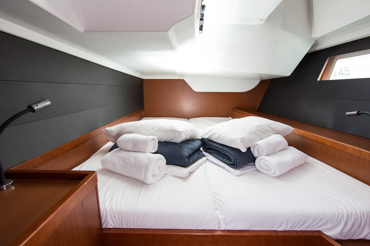 Cabin on DAEDALUS, a Beneteau Oceanis 45 sailboat at Municipal Unit of Lefkada, Greece