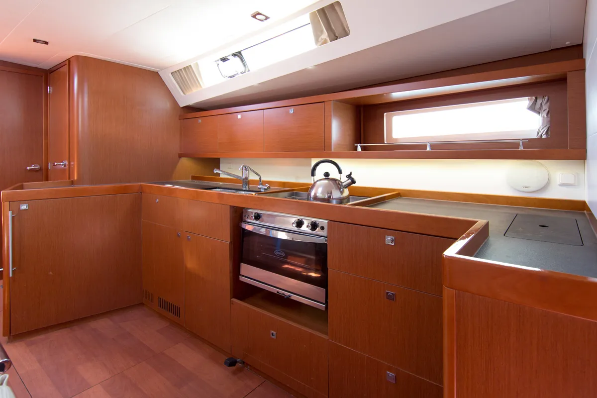 Galley of DAEDALUS, a Beneteau Oceanis 45 sailboat at Municipal Unit of Lefkada, Greece