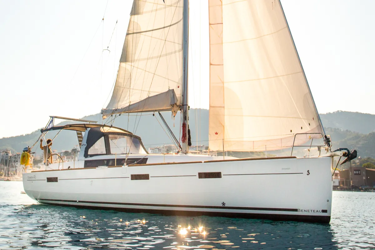 Exterior view of DAEDALUS, a Beneteau Oceanis 45 sailboat at Municipal Unit of Lefkada, Greece