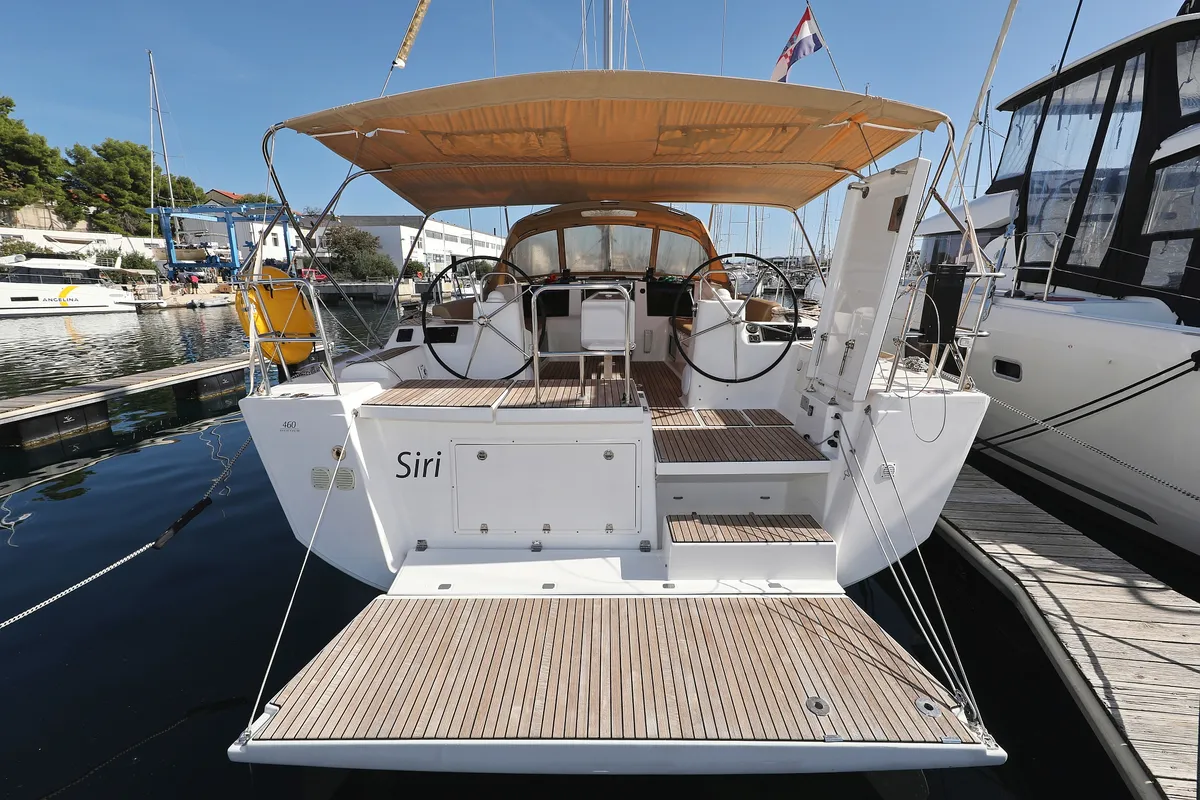 Exterior view of Siri, a Dufour 460 GL sailboat at Grad Vodice, Croatia