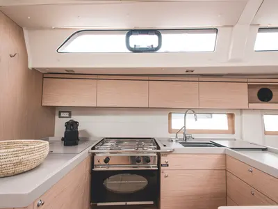Galley of Aphros, a Beneteau Oceanis 51.1 sailboat at Salerno, Italy