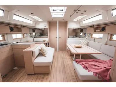 Salon of Aphros, a Beneteau Oceanis 51.1 sailboat at Salerno, Italy