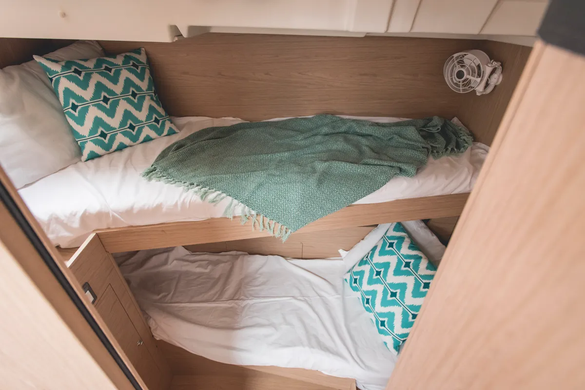 Cabin on Aphros, a Beneteau Oceanis 51.1 sailboat at Salerno, Italy