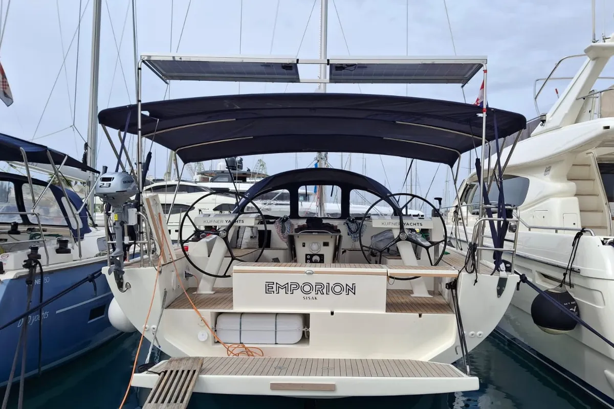 Emporion, a D&D Kufner 57 sailboat at Grad Trogir, Croatia