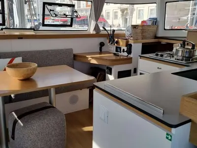 Galley of Alpamapa, a Excess 11 catamaran at Toulon, France