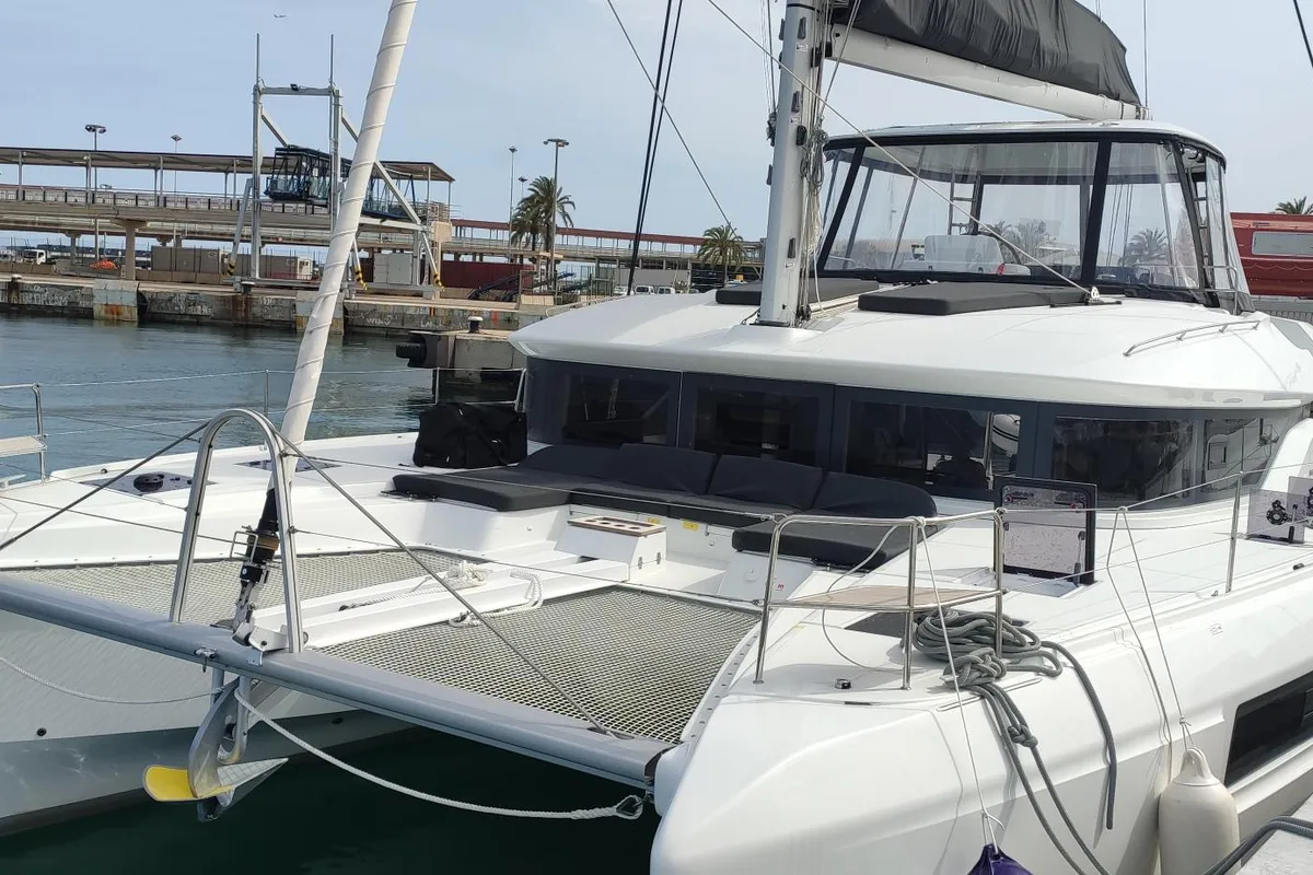 Exterior view of Euphoria IV, a Lagoon 51 catamaran at Grad Kaštela, Croatia