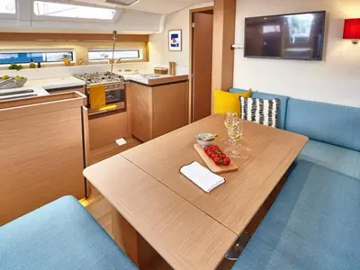 Exterior view of Sun Odyssey 490 Classic, a Jeanneau Sun Odyssey 490 sailboat at Cannigione, Italy
