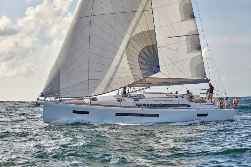 Exterior view of Sun Odyssey 490 Classic, a Jeanneau Sun Odyssey 490 sailboat at Cannigione, Italy