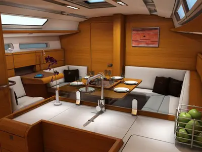Salon of Sunsail 41 Classic, a Jeanneau Sun Odyssey 419 sailboat at Pa Khlok, Thailand