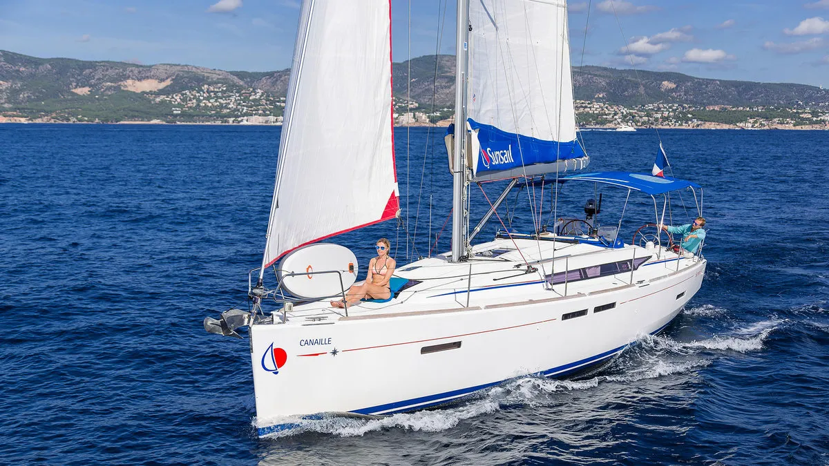 Exterior view of Sunsail 41 Classic, a Jeanneau Sun Odyssey 419 sailboat at Pa Khlok, Thailand