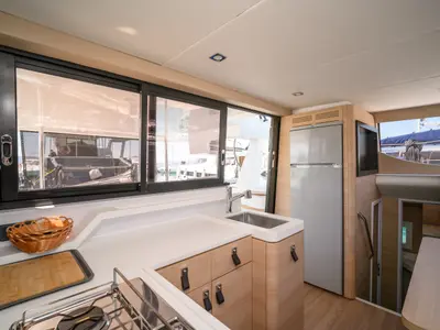 Galley of Cap Bon, a Aventura 37 catamaran at Novi Vinodolski, Croatia