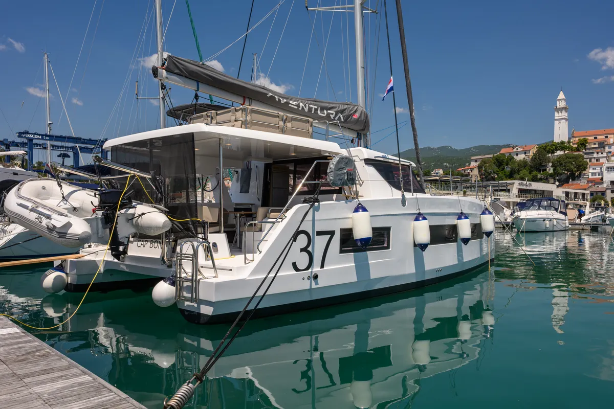 Cap Bon, a Aventura 37 catamaran at Novi Vinodolski, Croatia