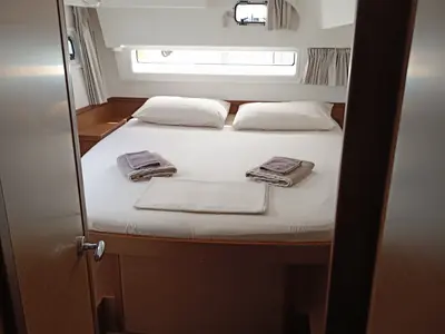 Cabin on Waterworld, a Lagoon 42 catamaran at Capo d'Orlando, Italy