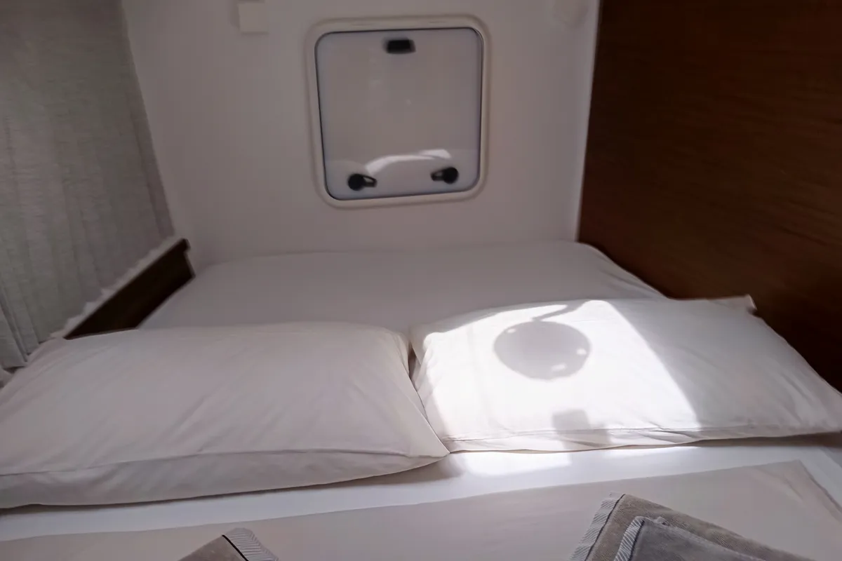 Cabin on Waterworld, a Lagoon 42 catamaran at Capo d'Orlando, Italy